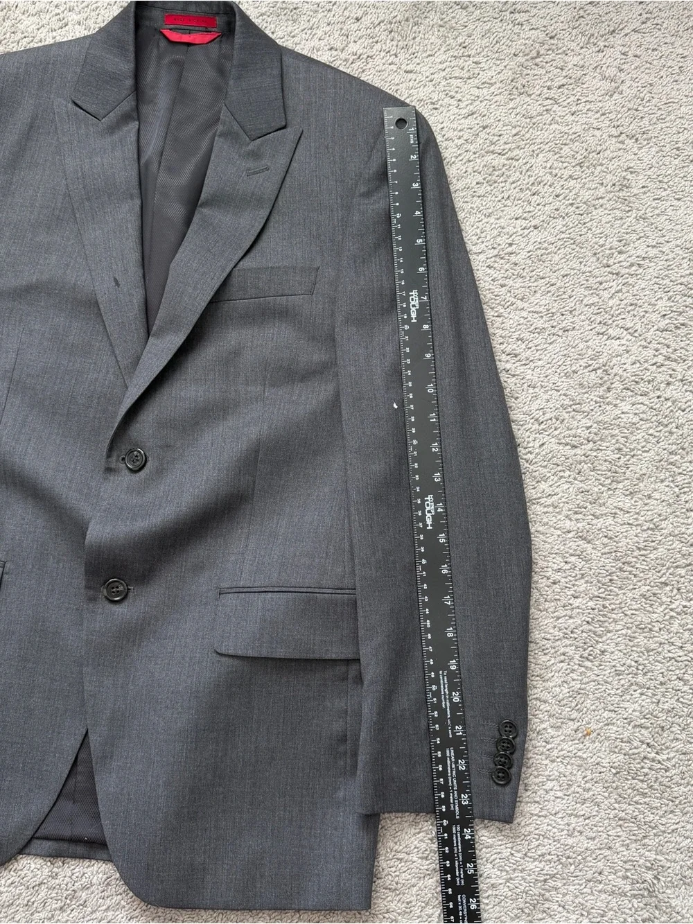 Alfani Mens 3 Piece Suit 100% Wool Gray Jacket 36S Vest Pants 30x30
